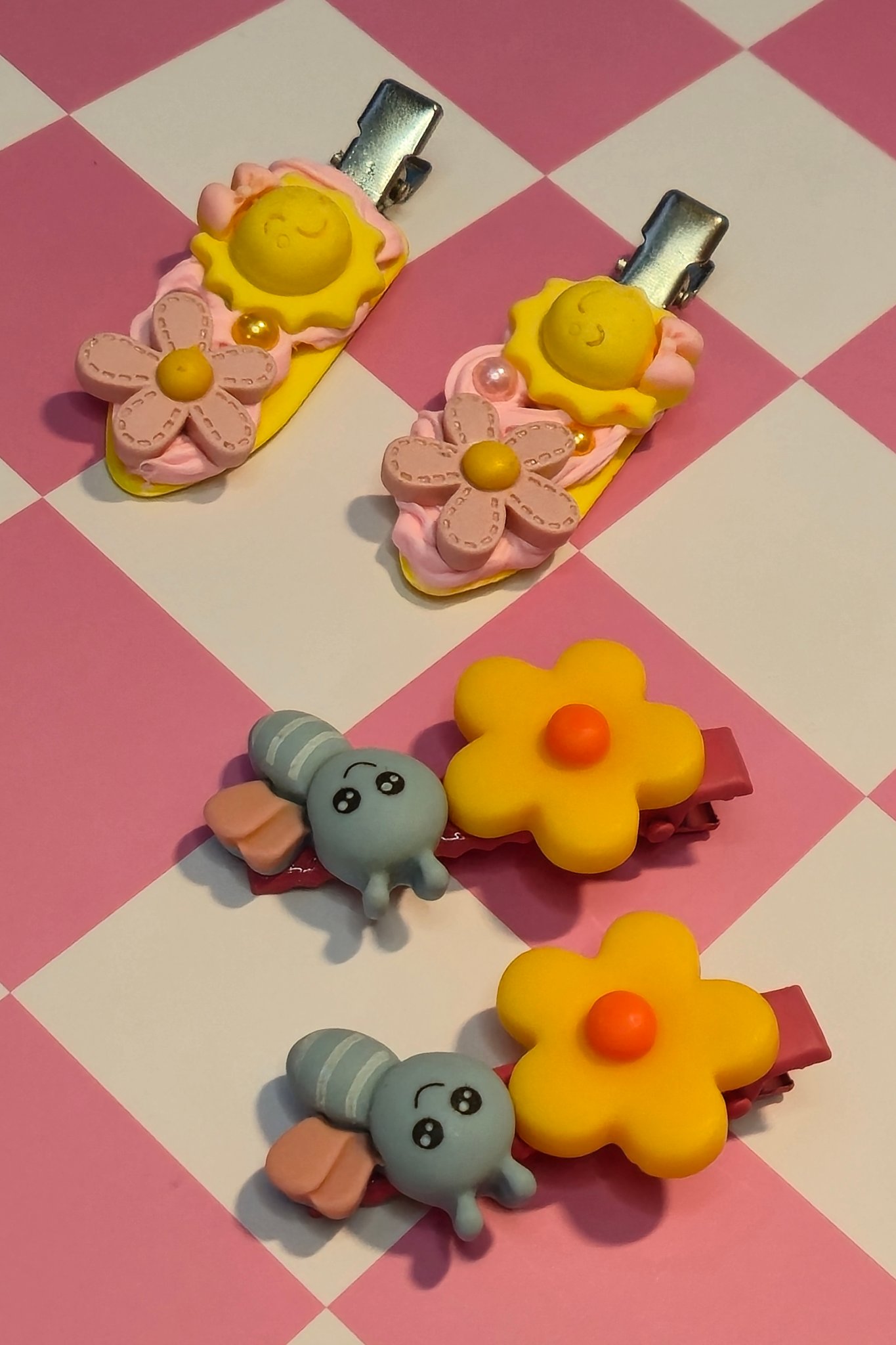 🌸 Kawaii Hair Barrette Bundles — Bees, Blooms & Pearls Oh My!
