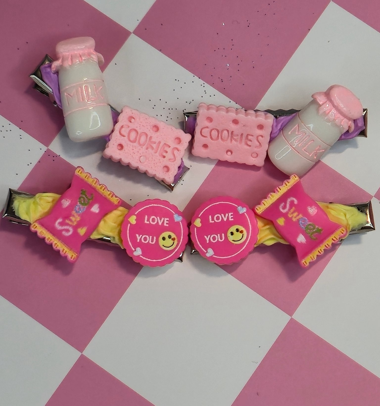 🍪 Kawaii Milk & Cookies Barrette Sets — Sweet & Sassy!