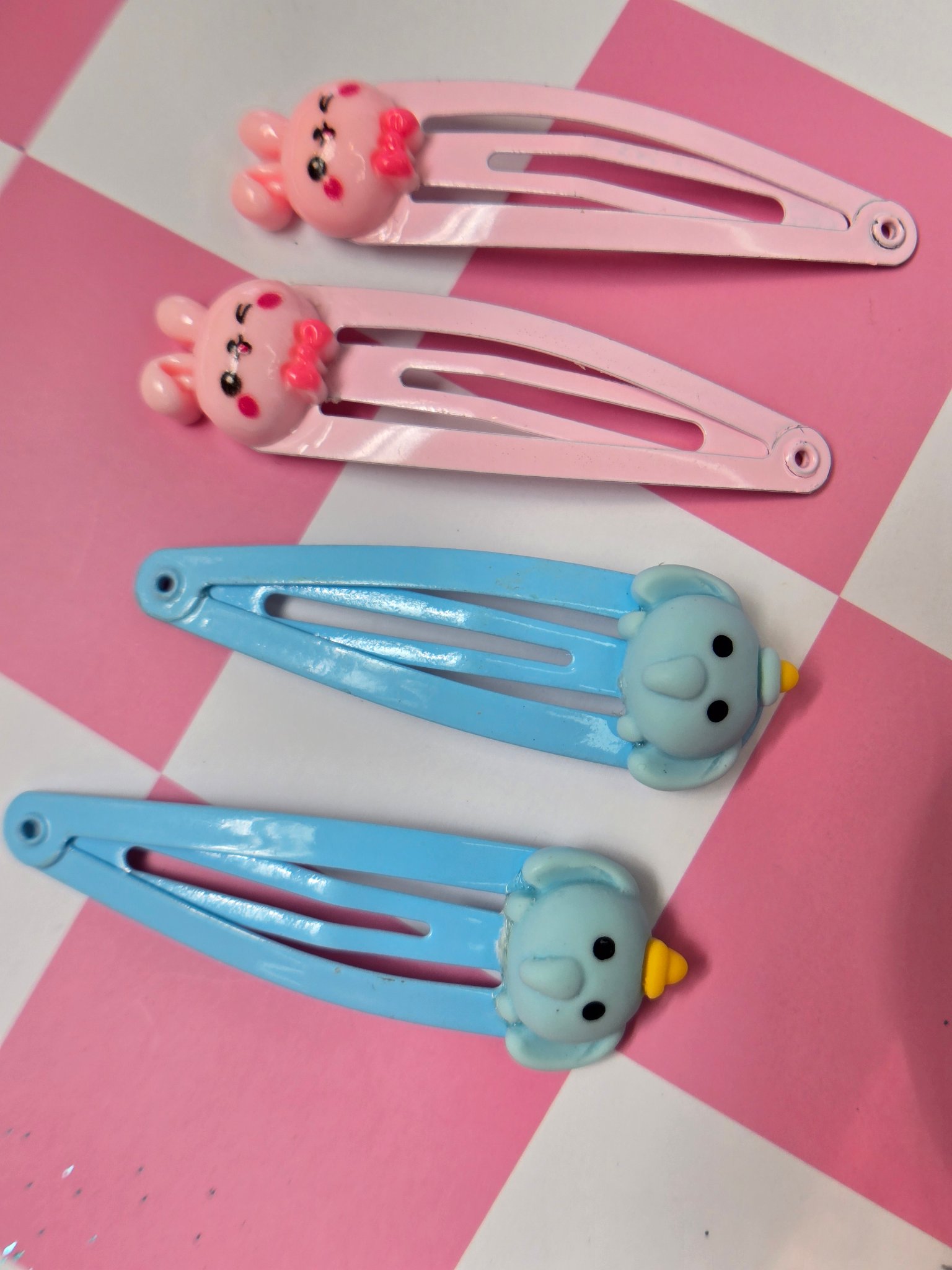 🐰🐘 Kawaii Sweetie Pals Barrette Sets — Bow Bunny & Ellie Hat!
