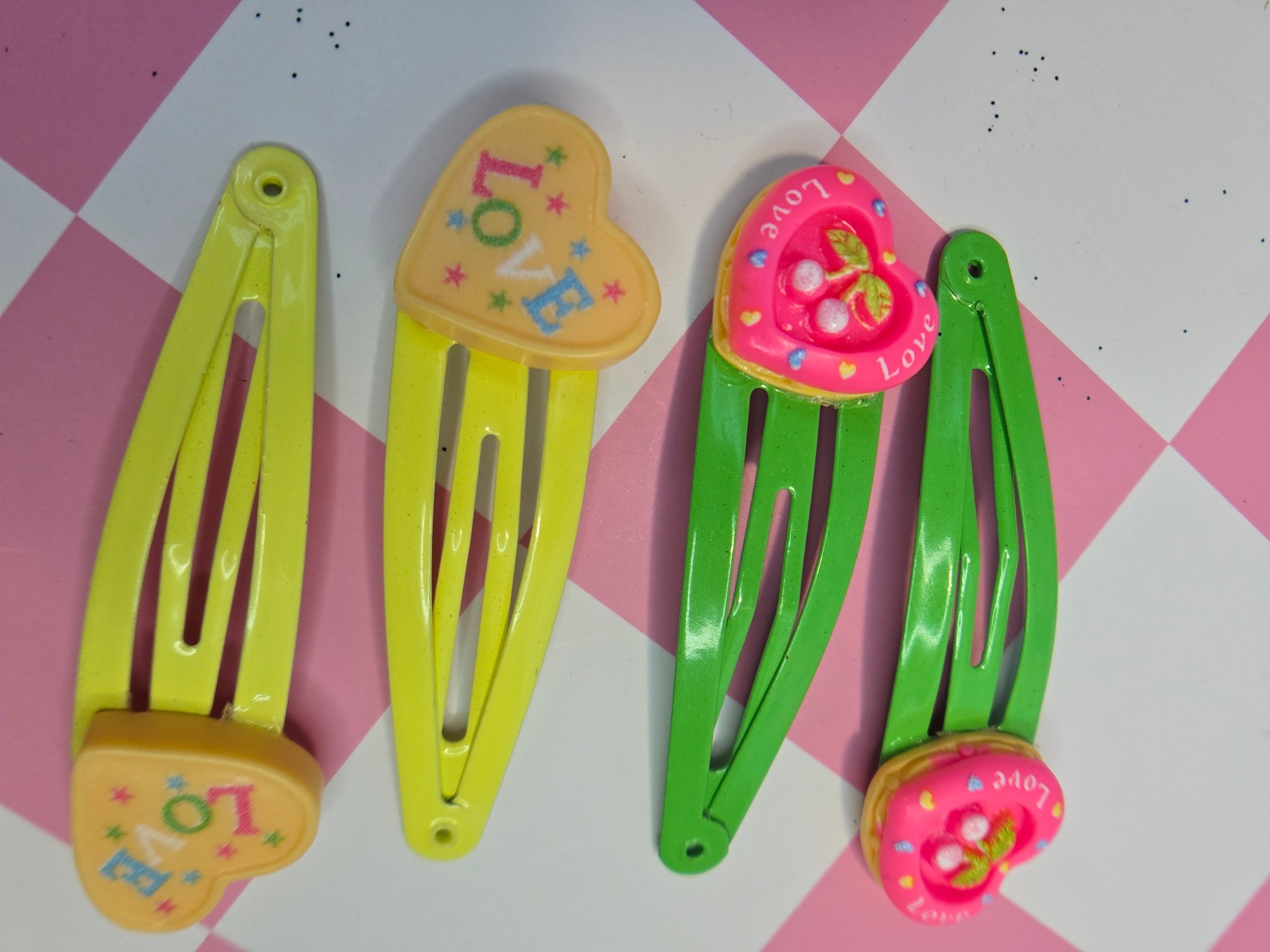 💛🍒 Kawaii Love Heart Barrette Sets — Lemon Love & Cherry Love!