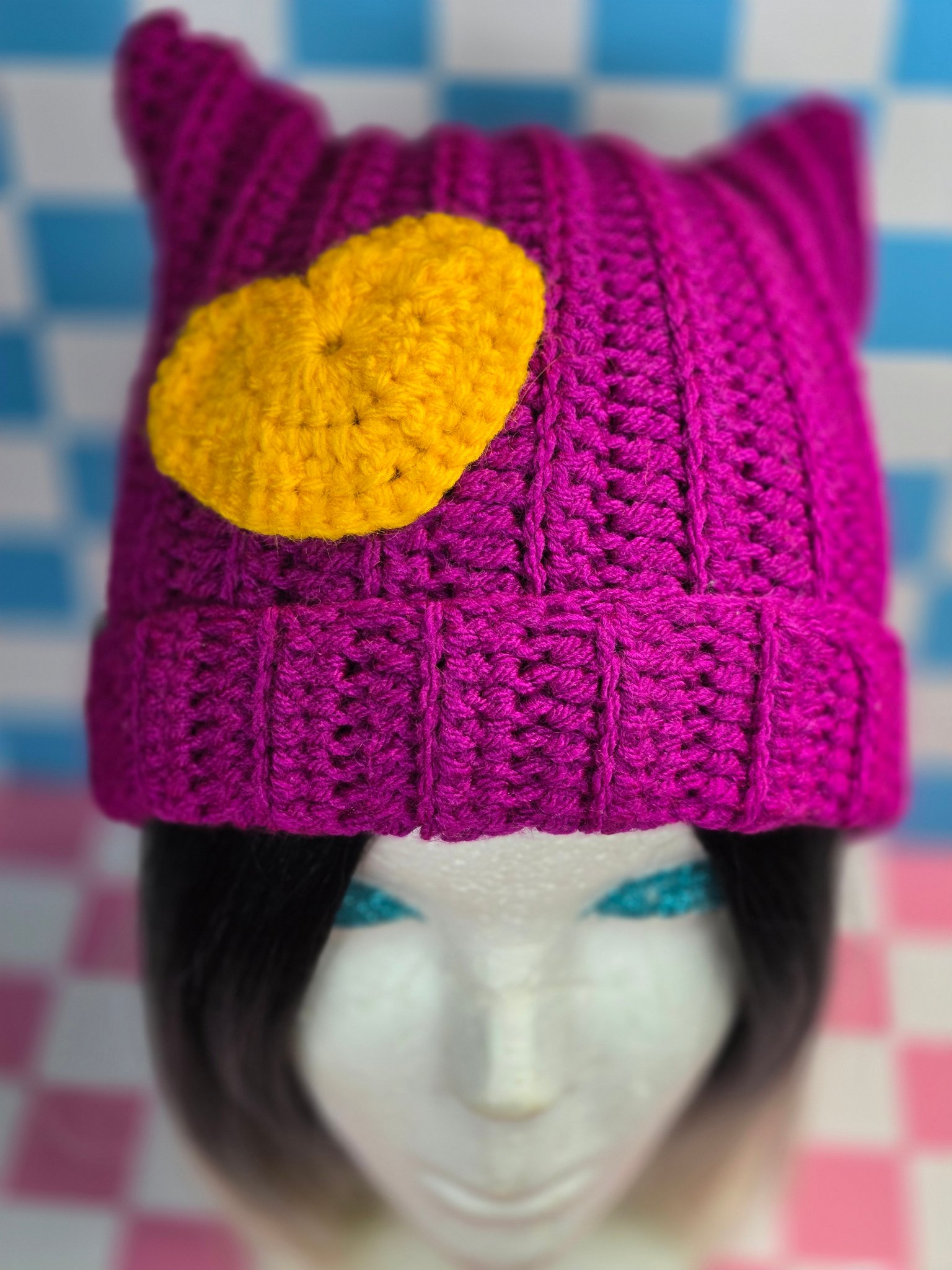 💜💛 Violet Sunshine Cat Ear Beanie