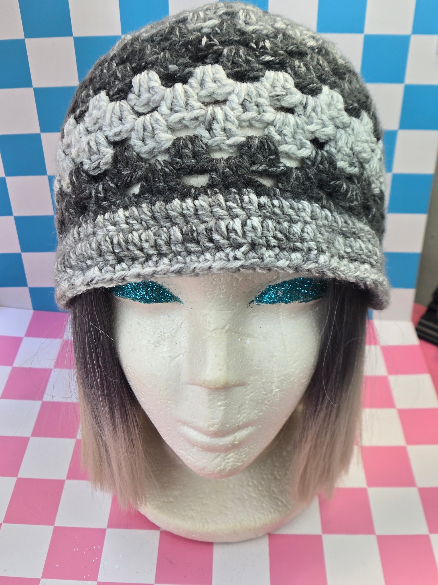 🩶🤍 Silver Storm Crochet Bucket Hat