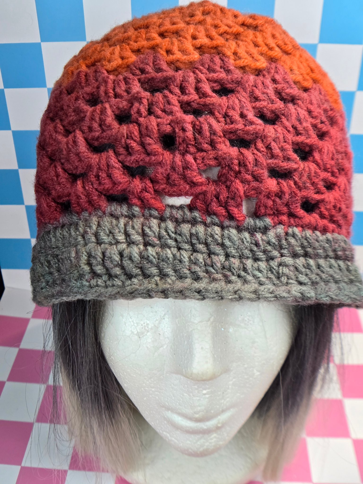 🎃🍷 Harvest Sunset Crochet Bucket Hat