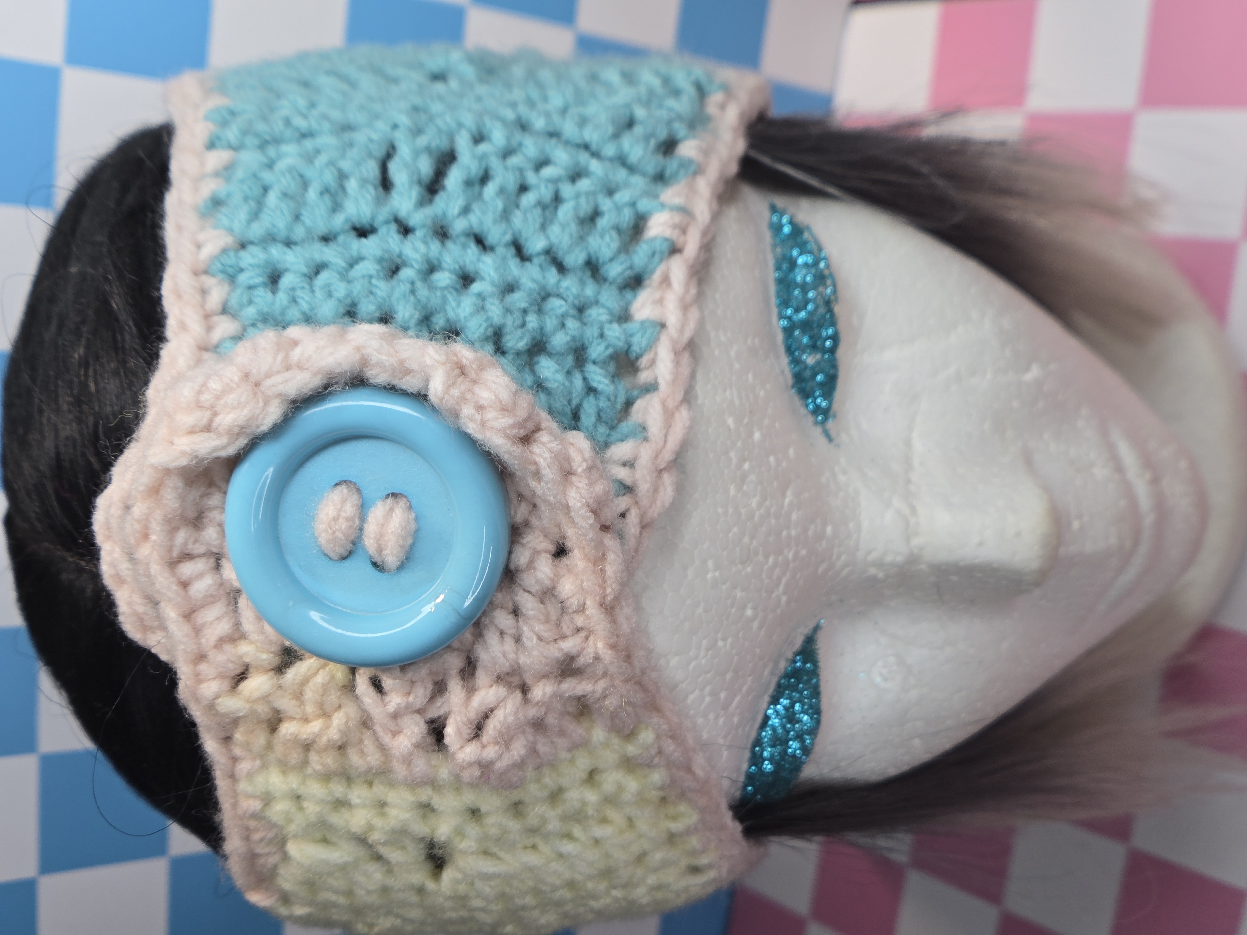 Cotton Candy Pastel Diamond Lace Button Headband